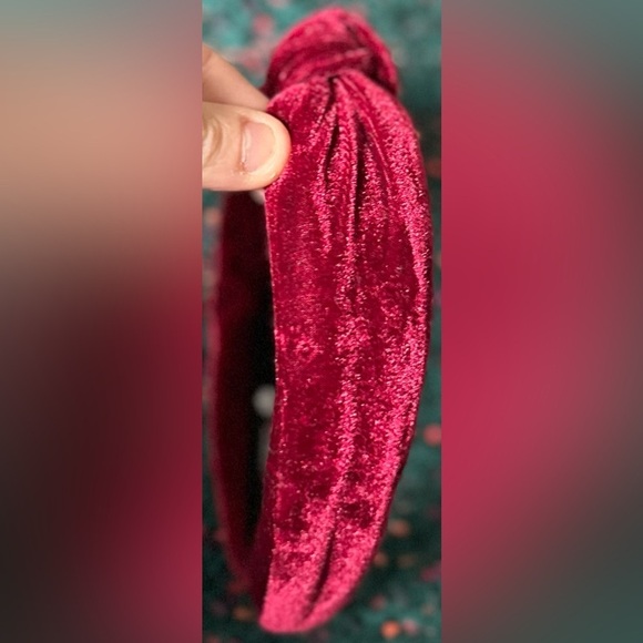 ‼️RARE‼️?Lele Sadoughi??NWOT?Velvet Hand Knotted Headband in Burgandy